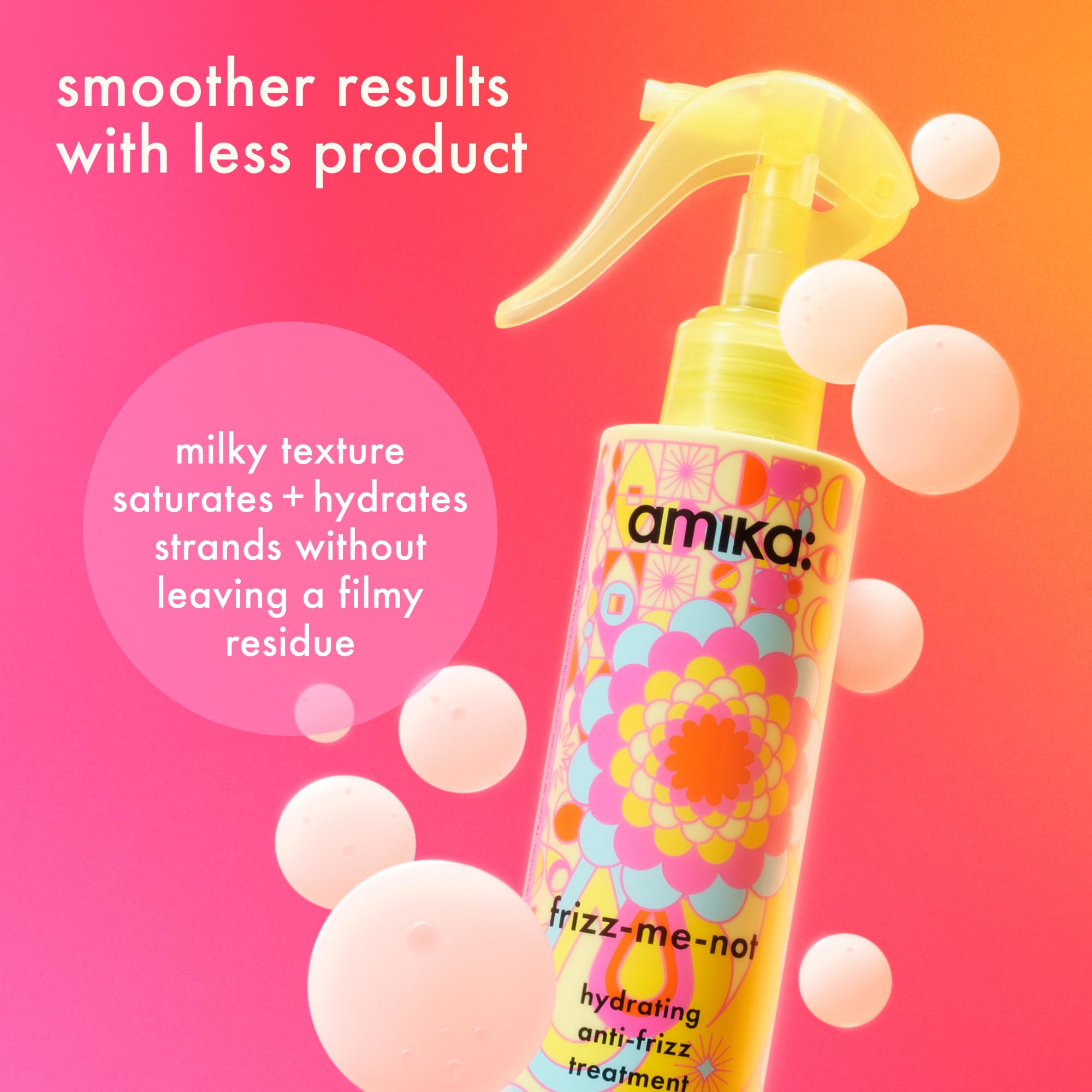 Amika used during blow-dry showing smooth finish and frizz reduction benefit