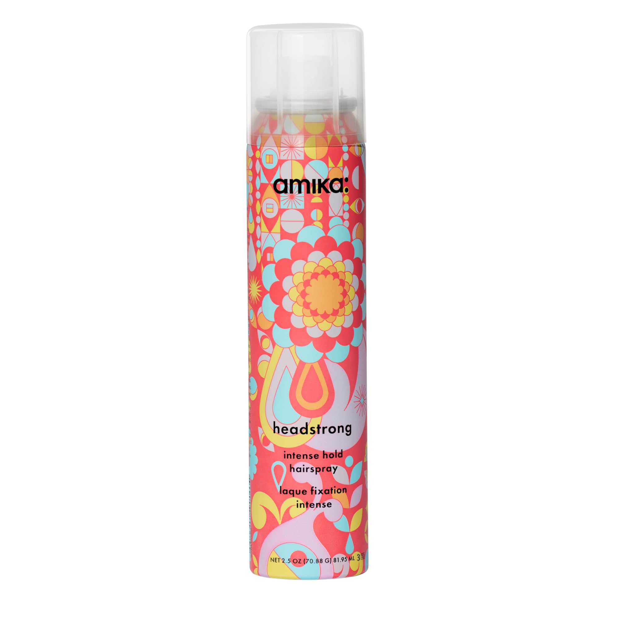 amika headstrong front packaging shows compact 2.5oz can and brand