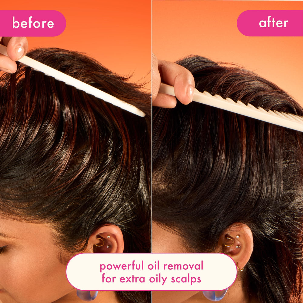 amika before and after roots comparison restoring volume and matte finish