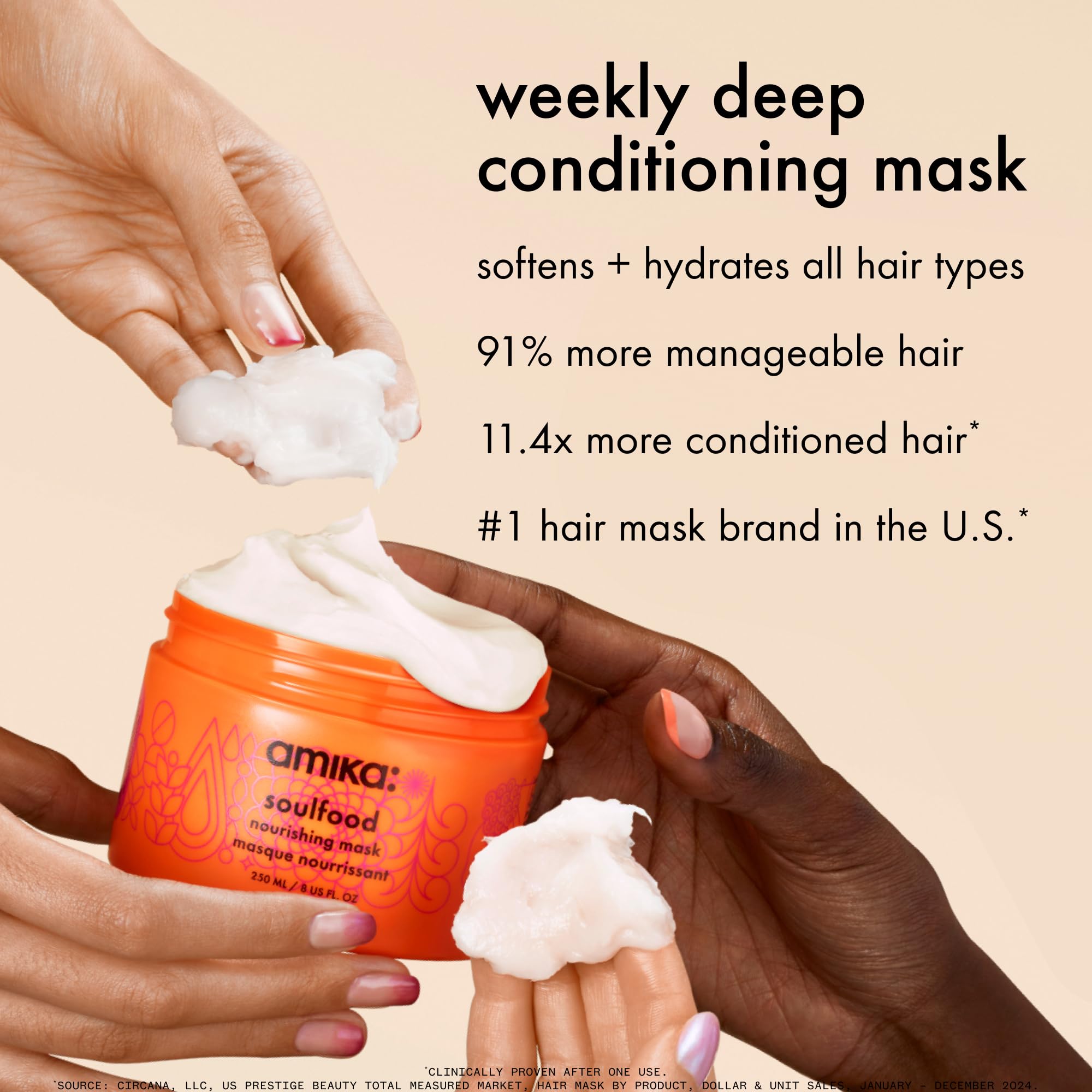 amika soulfood open jar revealing creamy texture for deep conditioning
