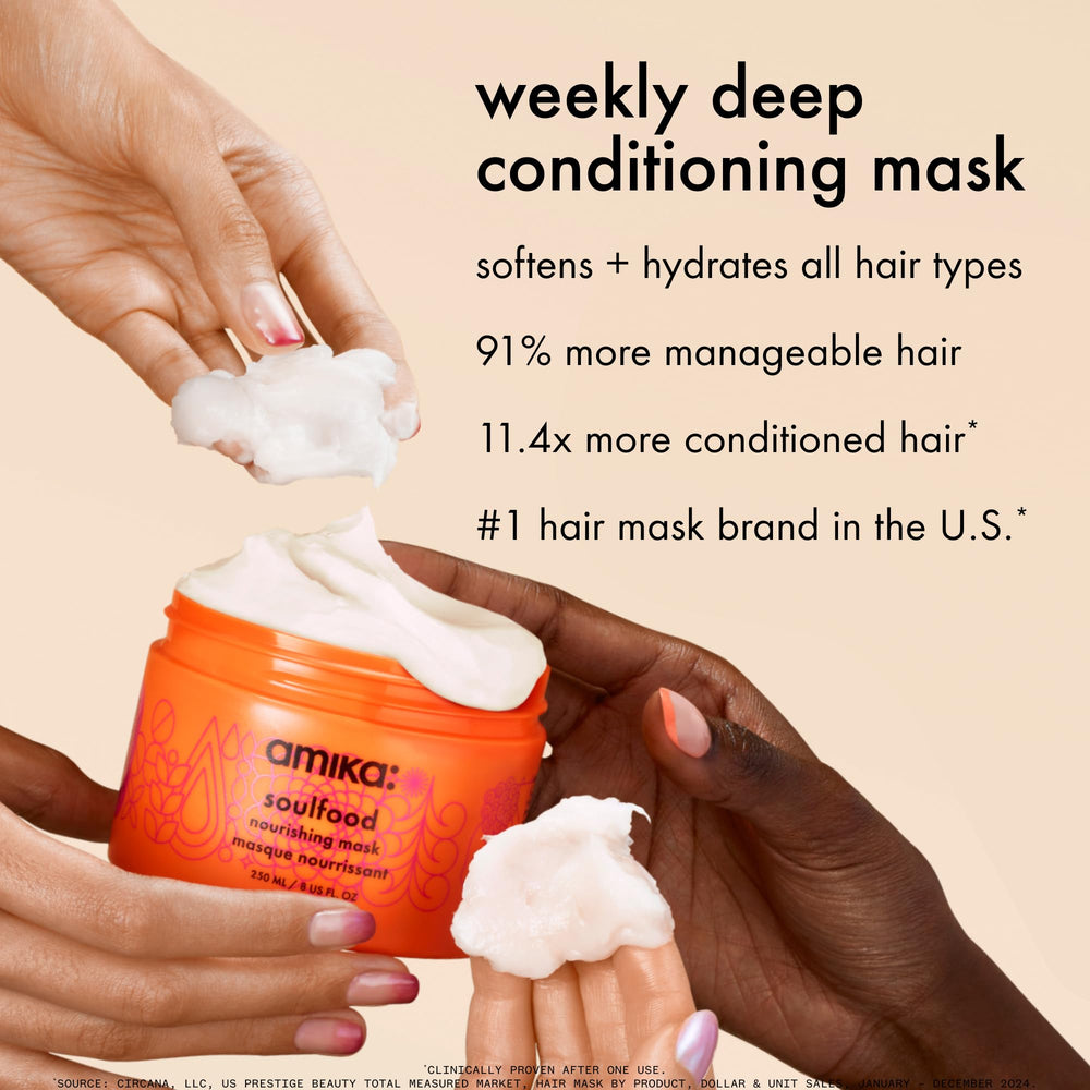 amika soulfood open jar revealing creamy texture for deep conditioning