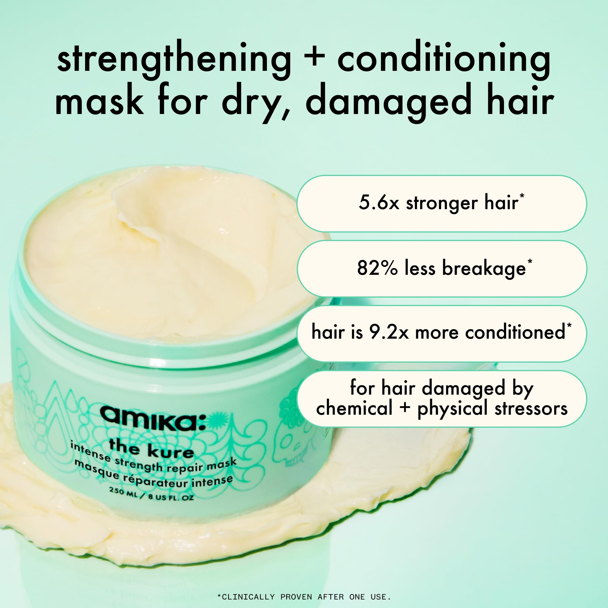 amika open jar showing thick creamy mask texture for intensive coverage benefit