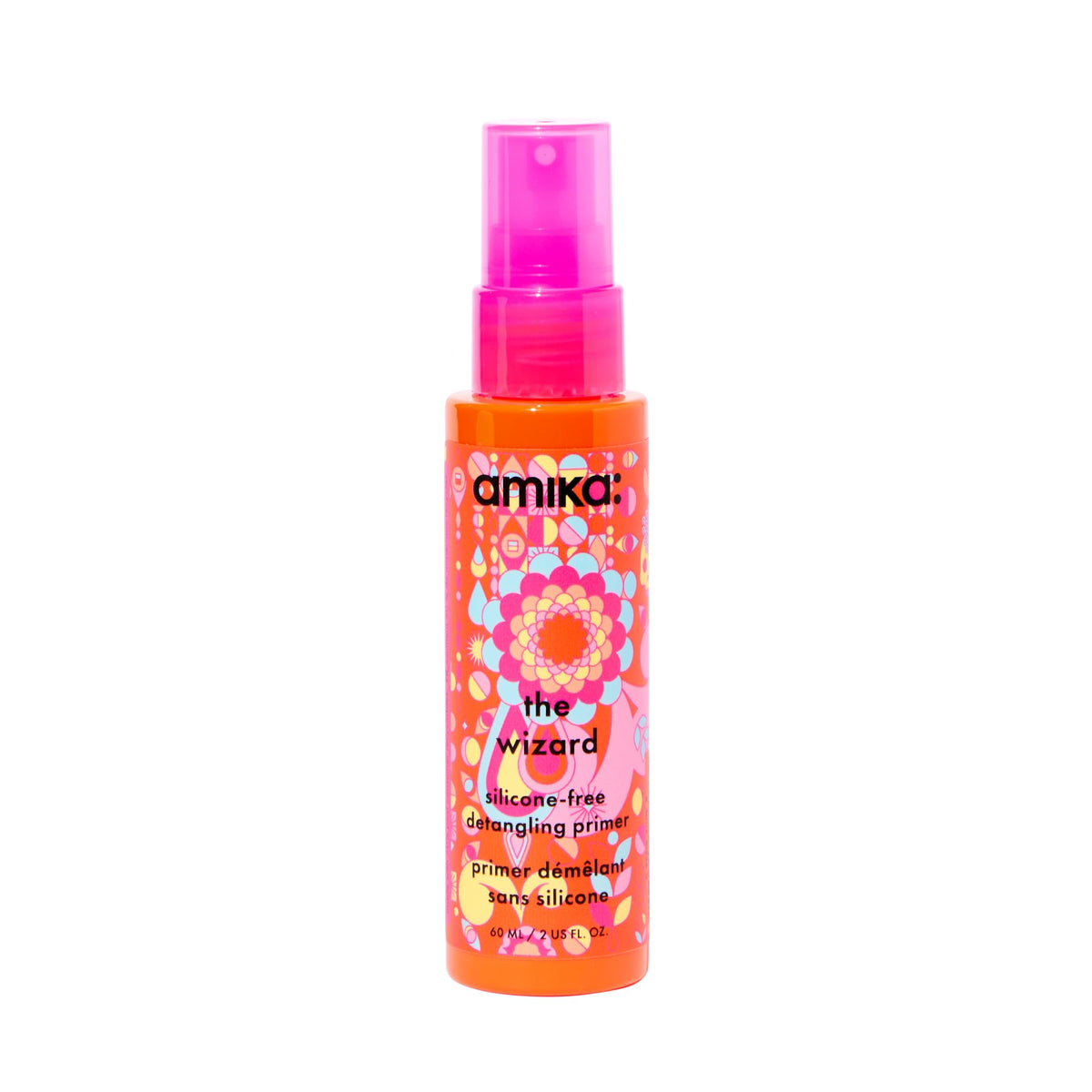 amika the wizard front packaging showing compact 60ml bottle and benefits
