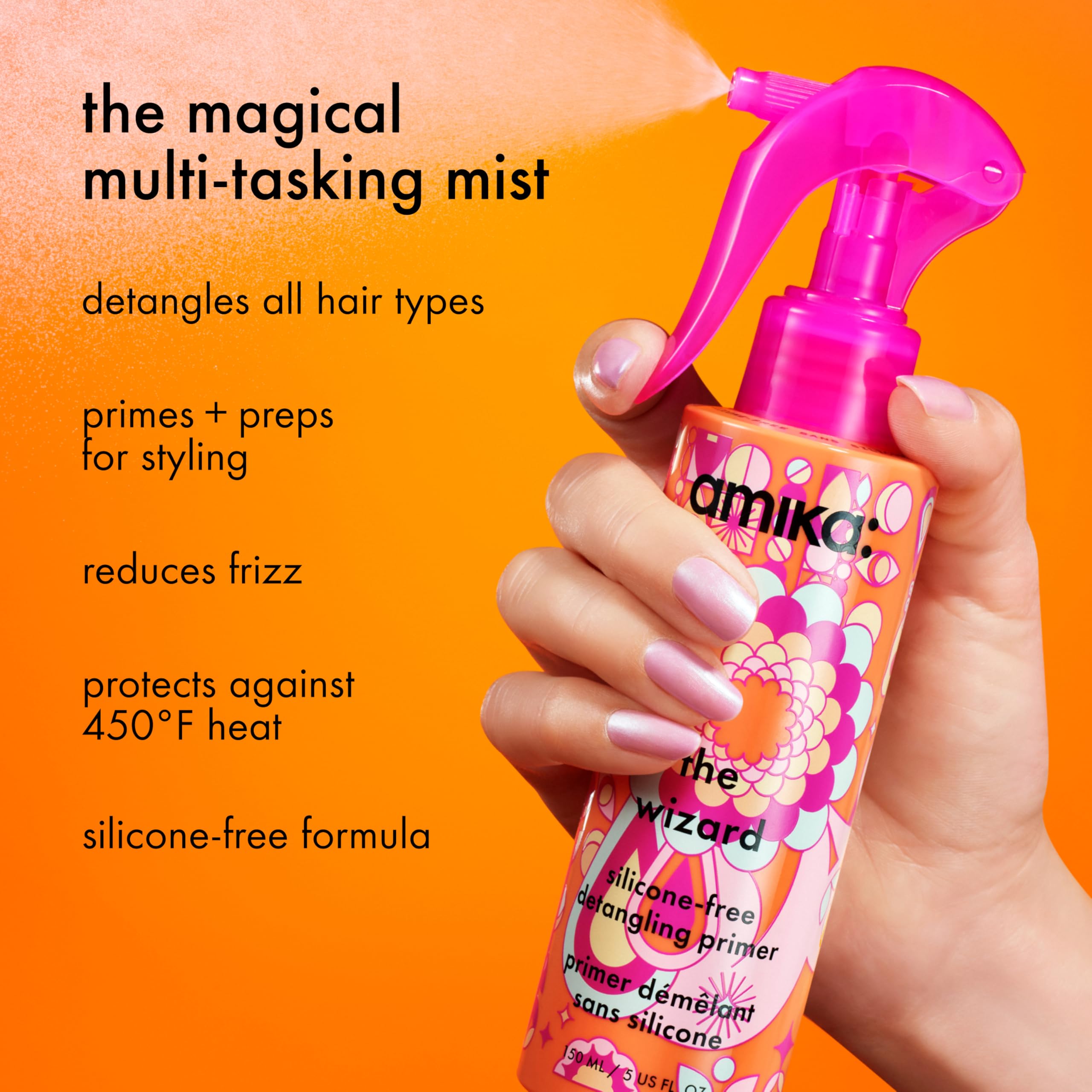amika the wizard spray nozzle detail for even application and control