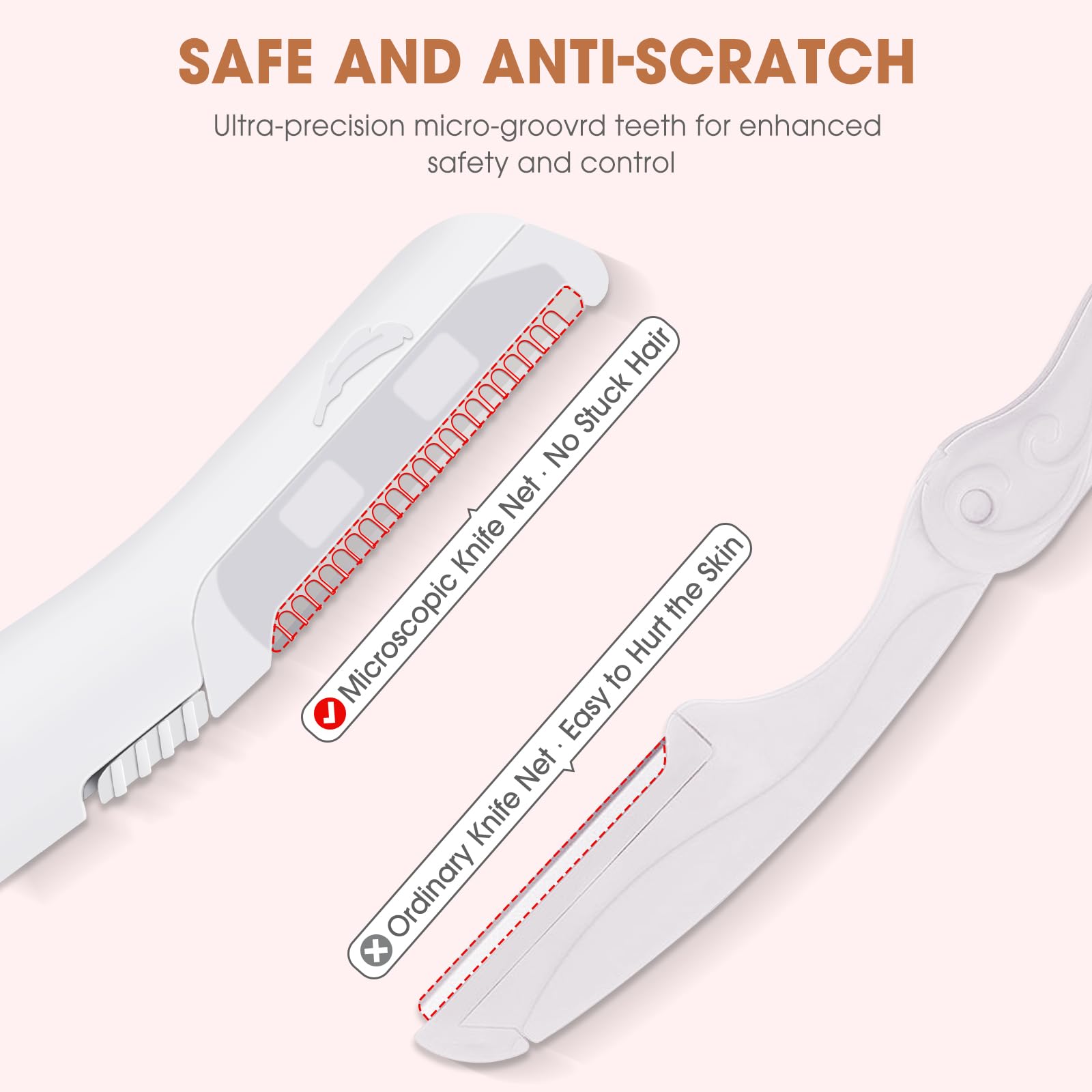 AMILKME U-shaped blade profile reducing friction for safer strokes