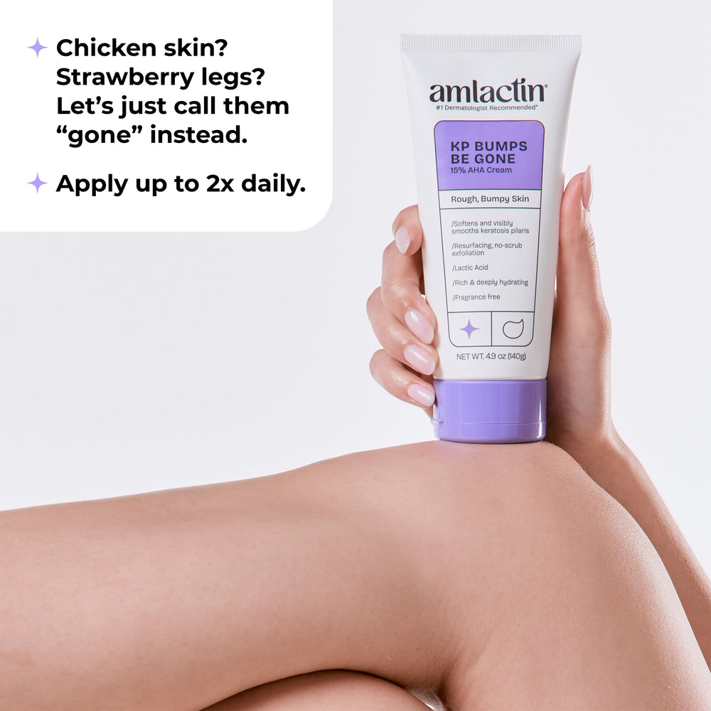 Amlactin tube on bathroom counter showing convenience for daily routines