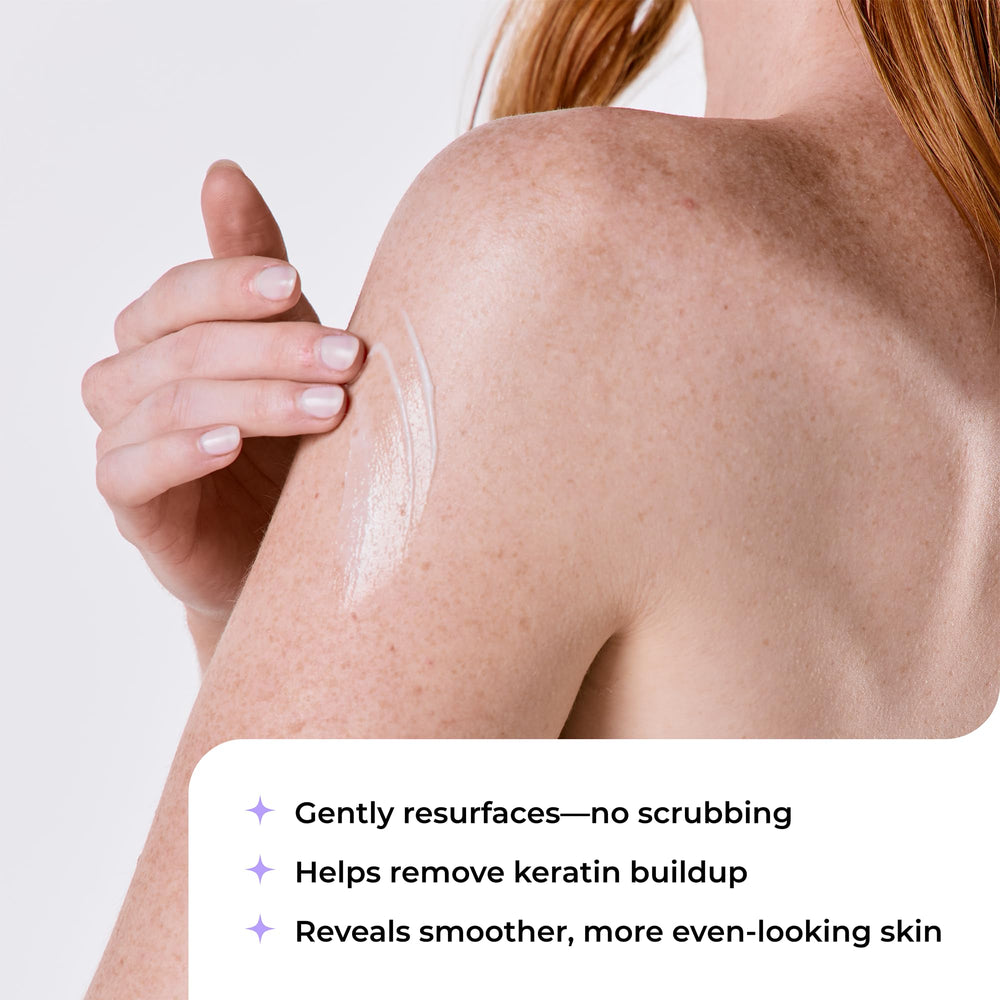 Amlactin close-up label emphasizing 15% lactic acid for exfoliation benefit