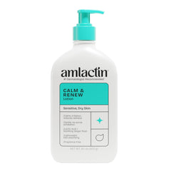 Amlactin front packaging showing 14.1 oz pump and clean design for easy use