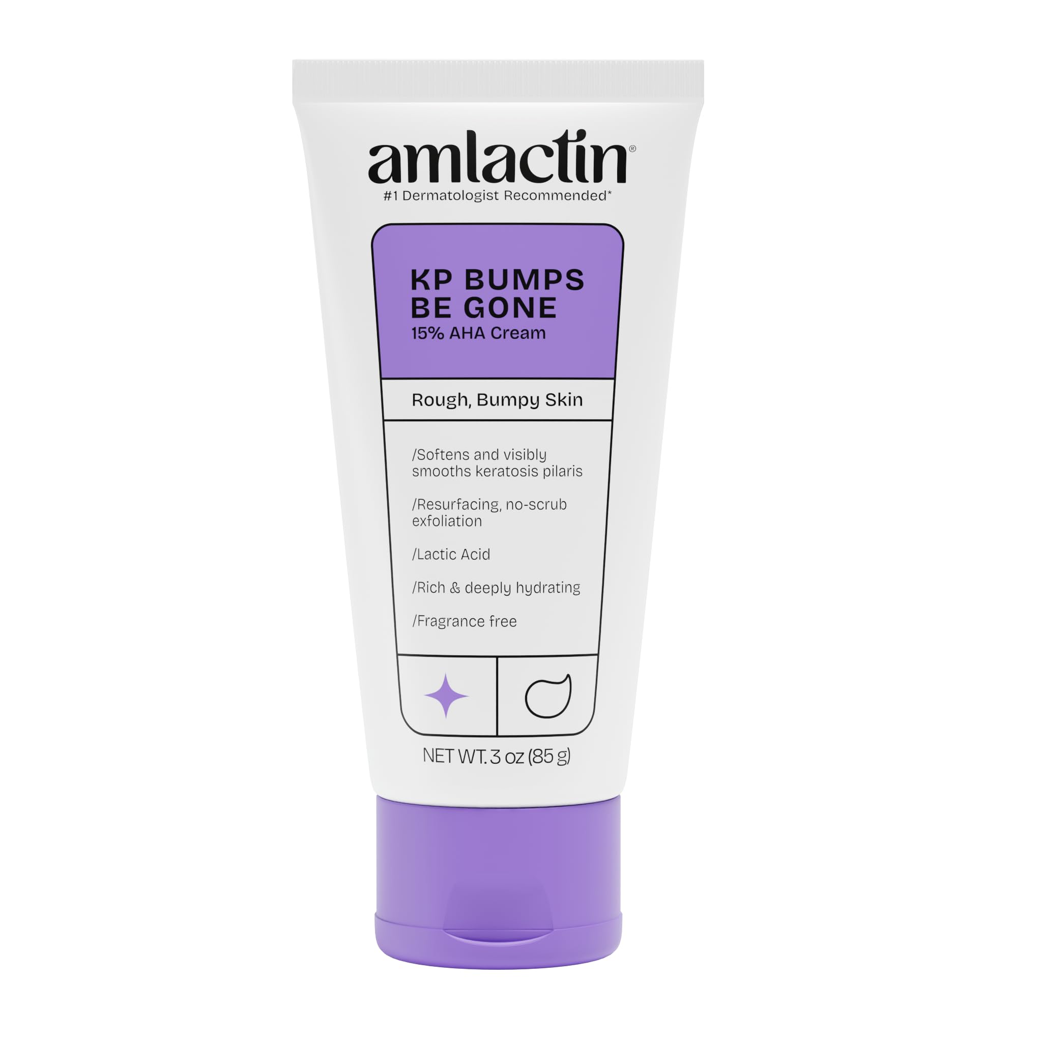 Amlactin front tube showing brand and easy, travel-friendly application