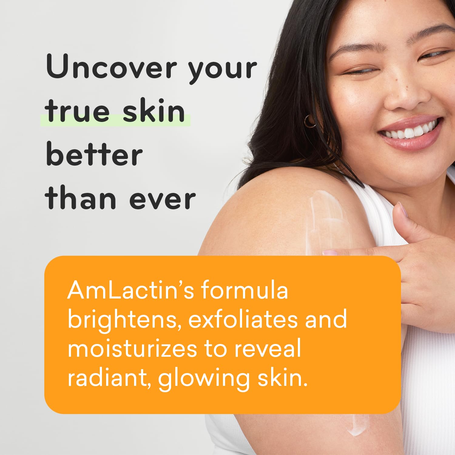 AmLactin lotion texture close-up showing lightweight, fast-absorbing formula