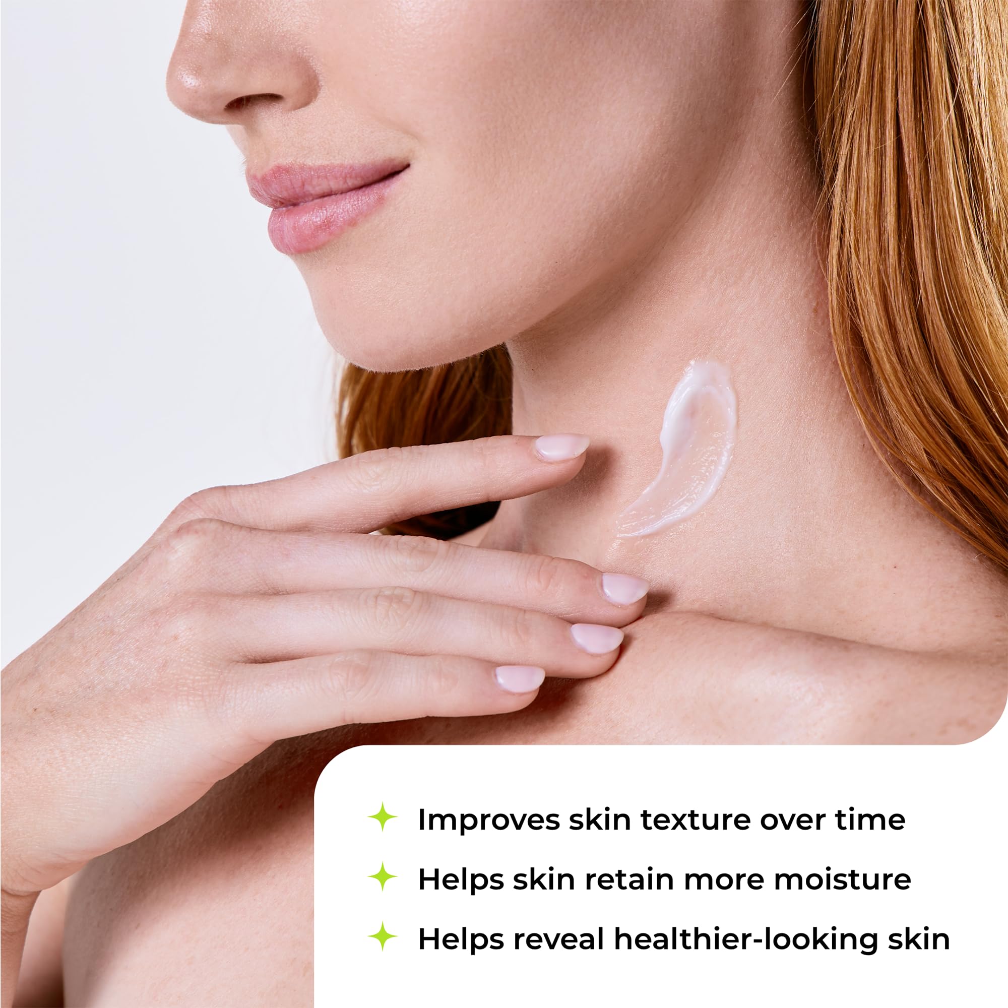 Amlactin lotion texture dispensed showing smooth, non-greasy finish