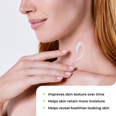 Amlactin lotion texture dispensed showing smooth, non-greasy finish