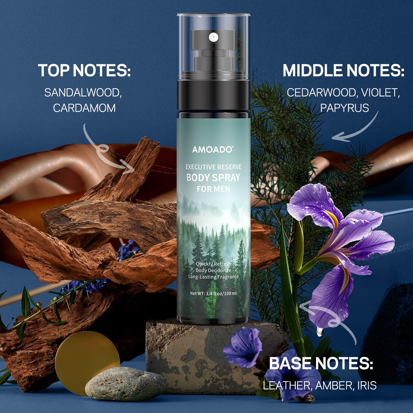 AMOADO bottles packed in a gym bag showing on-the-go freshness benefit