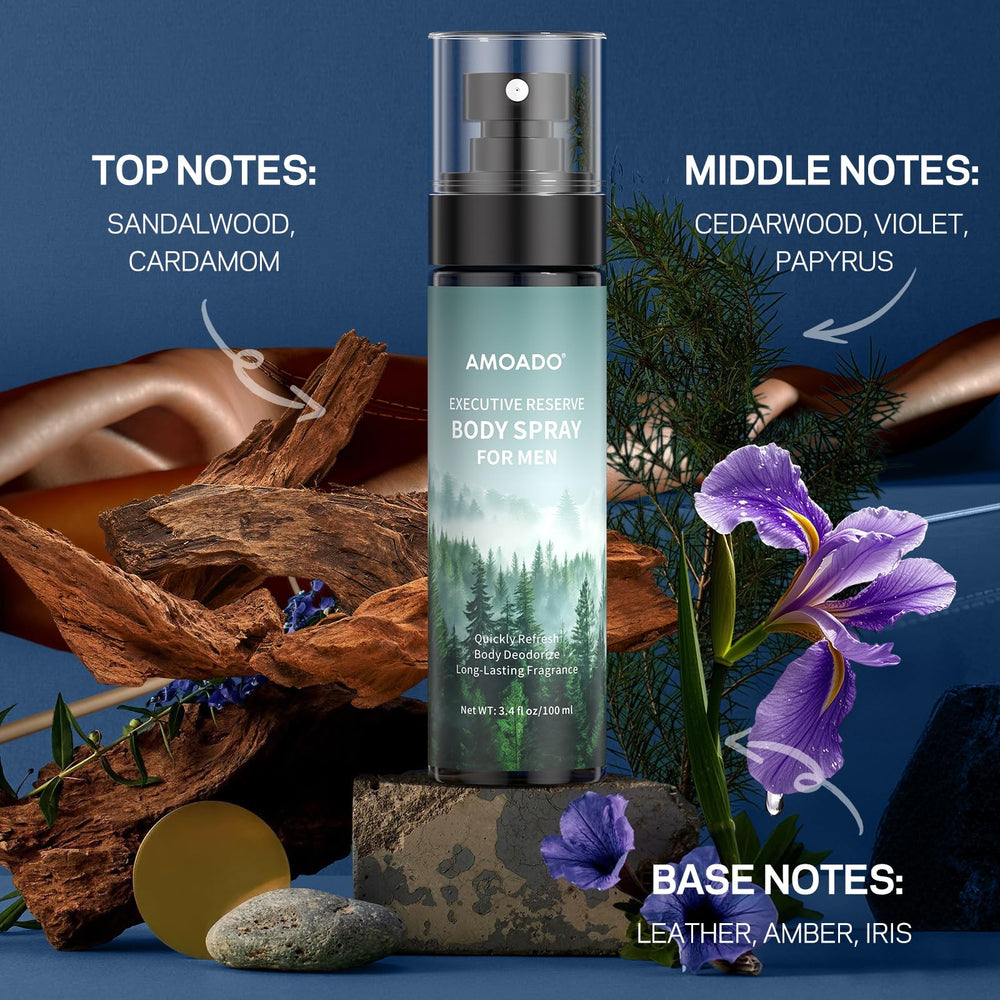 AMOADO bottles packed in a gym bag showing on-the-go freshness benefit