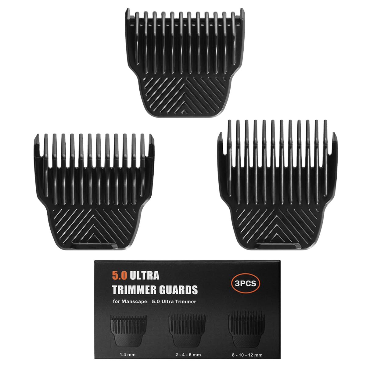 Amorka front packaging showing Manscaped 5.0 guards and clear benefits