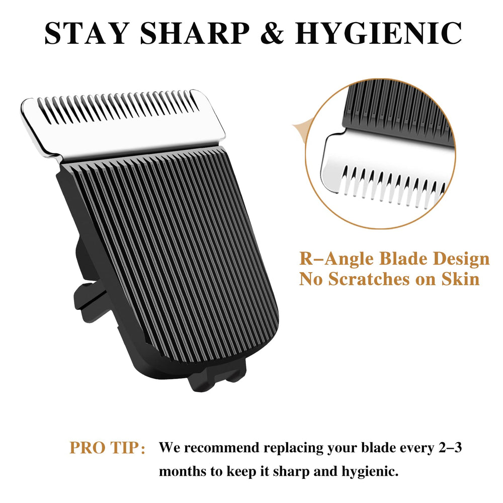 Amorka blades next to ruler showing compact size and travel-friendly benefit
