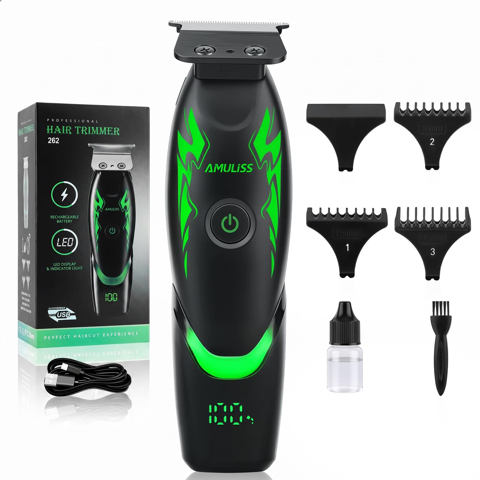 AMULISS front view trimmer showing design and controls for precise grooming