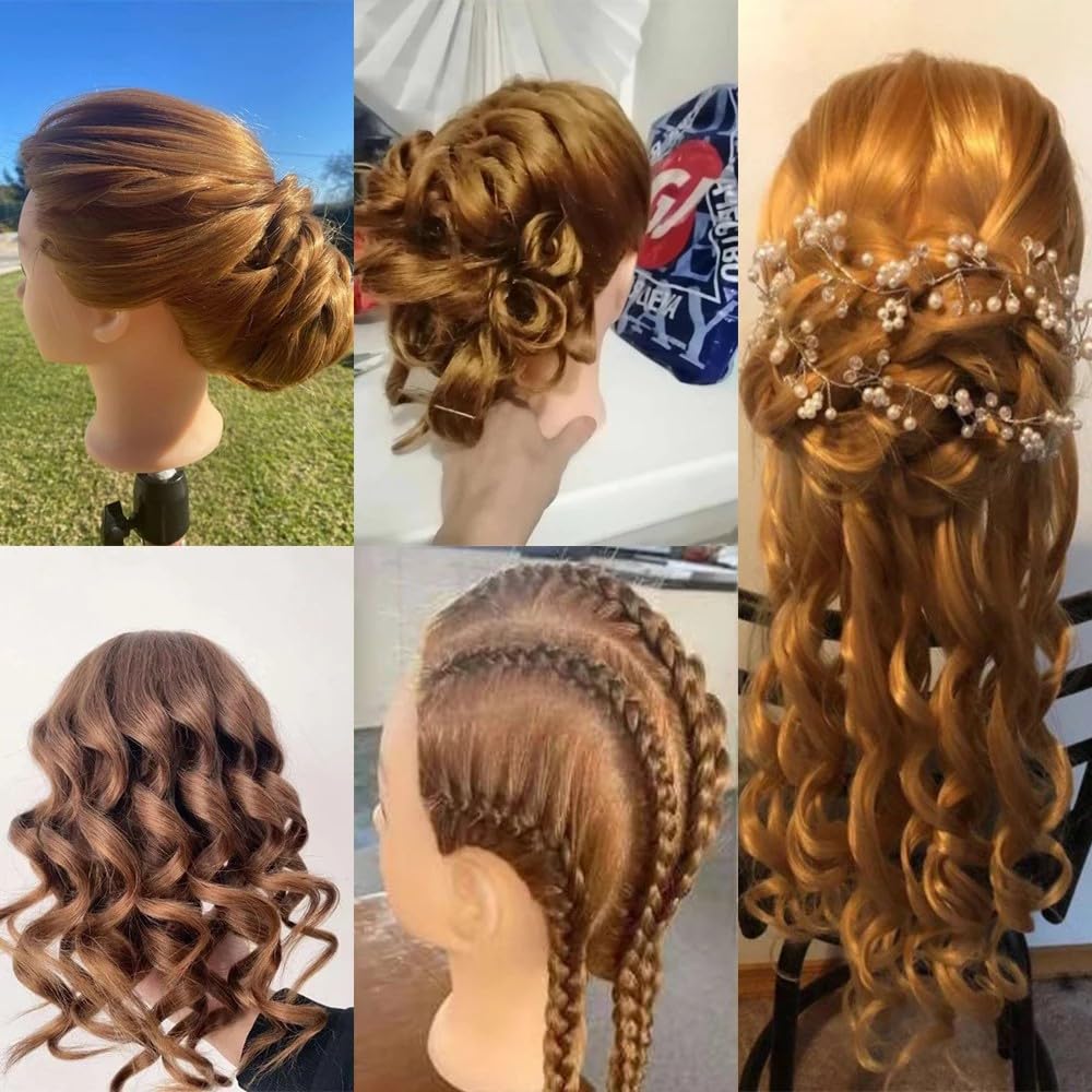 Amyqueen mannequin in salon setting demonstrating styling and teaching use