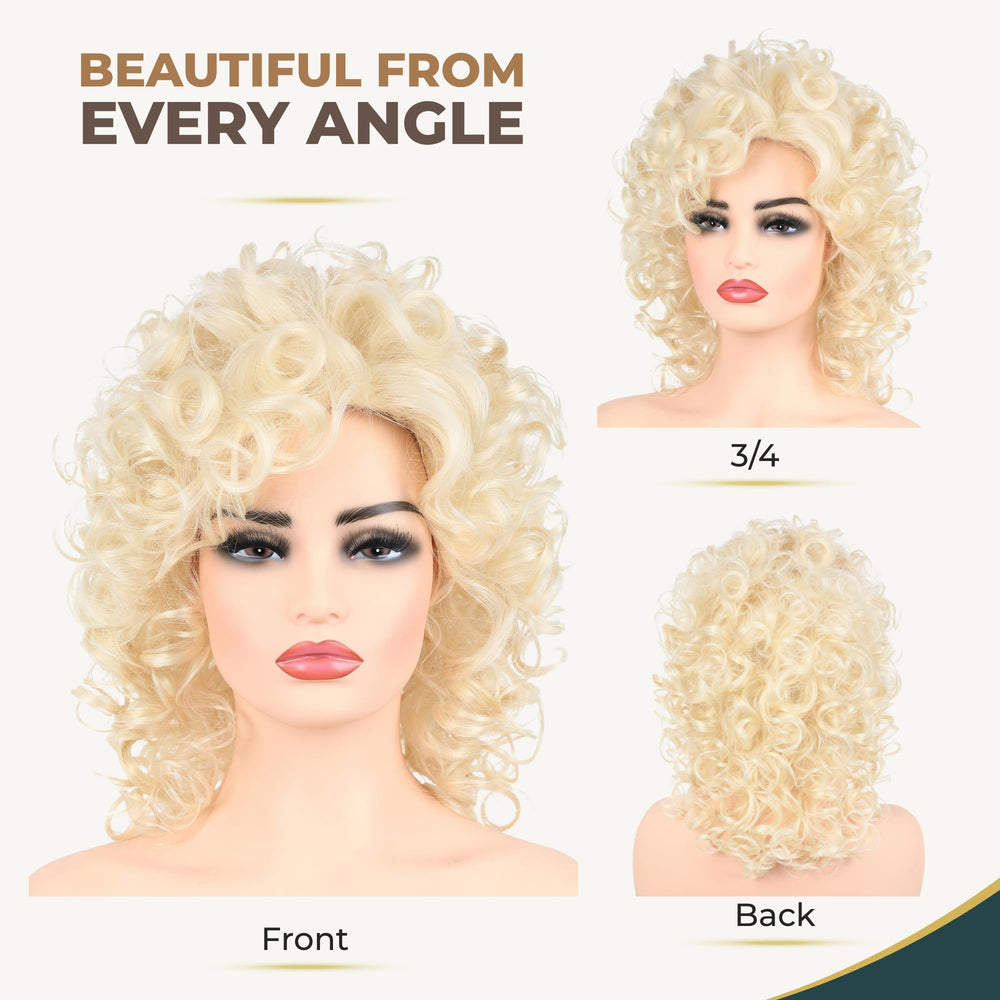 AMZCOS close-up of curly texture showing lively bounce and shine