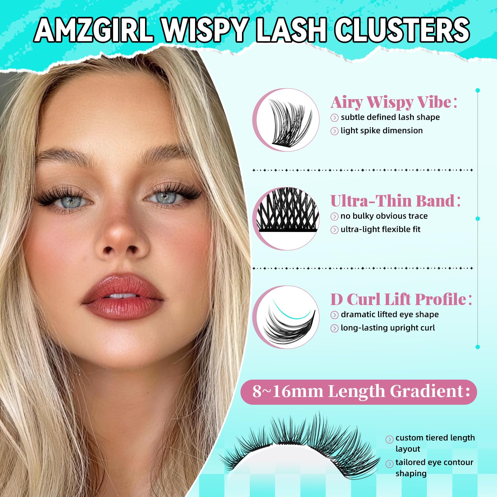 AMZGIRL close-up of wispy clusters highlighting soft texture and comfort