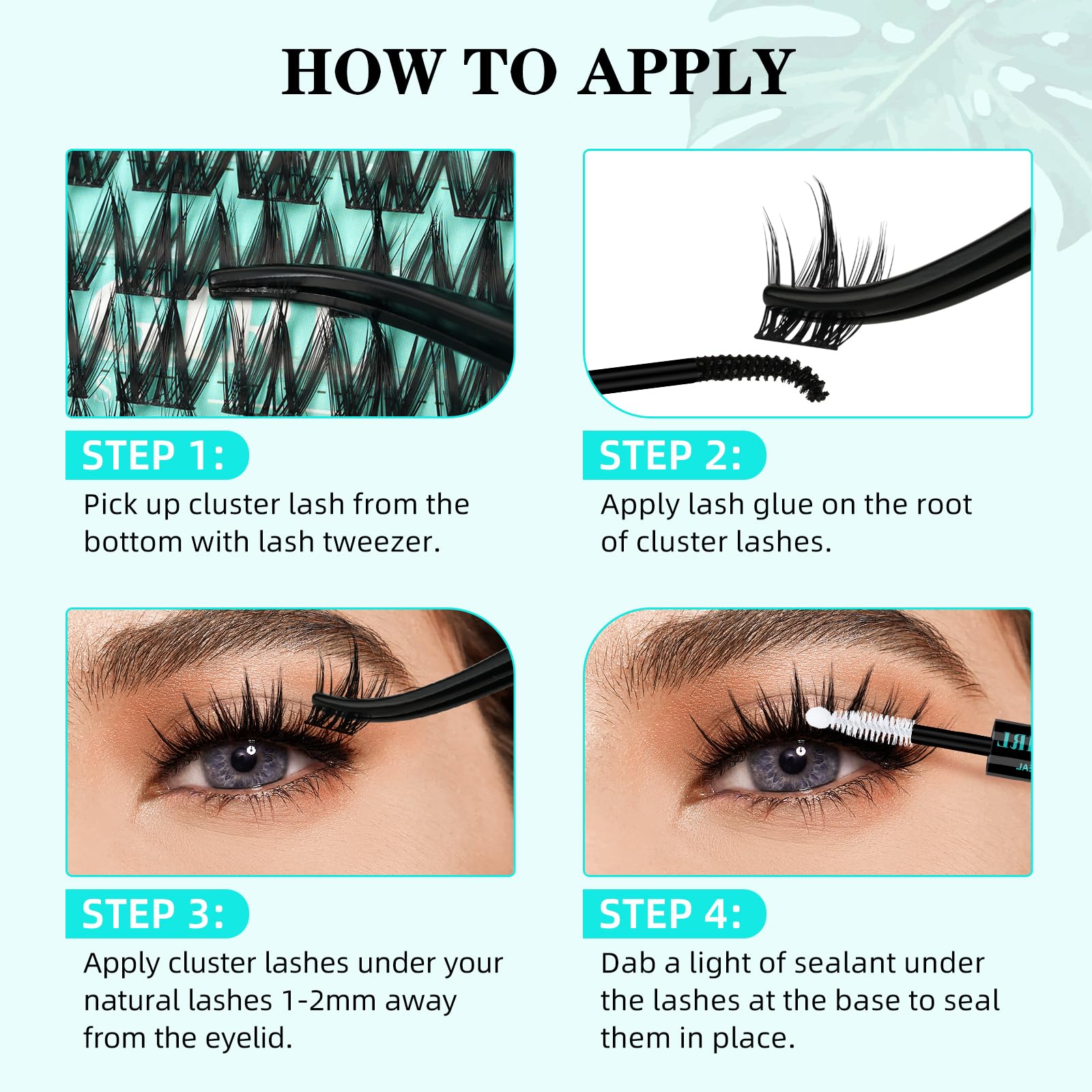AMZGIRL LASH clusters on hand showing size and easy placement