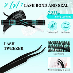 AMZGIRL LASH tweezer and bond&seal displayed for precise application