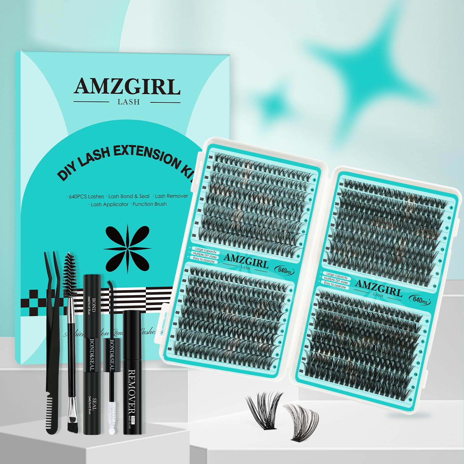 AMZGIRL bond and remover close-up highlighting mild formulas for gentle adhesive control