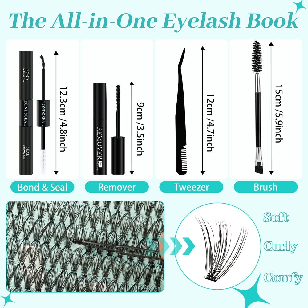 AMZGIRL arranged tools including tweezers brush bond and remover, enabling precise application