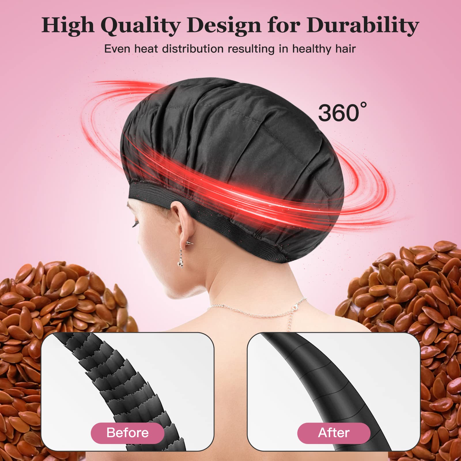 Amzpic heat cap elastic rim detail showing secure adaptable fit