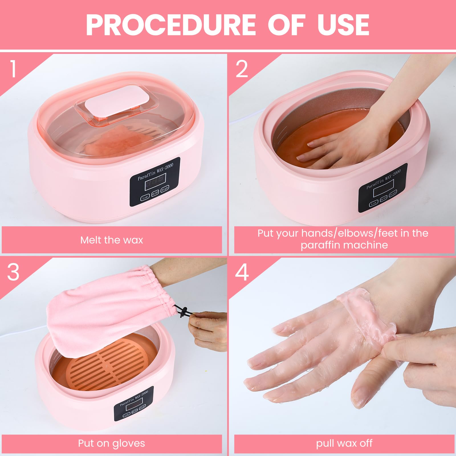 Ananelleo hand dipping into warm wax showing comfortable fit and retained heat benefit
