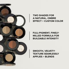Anastasia Beverly Hills arm swatches demonstrating blendable warm brown payoff