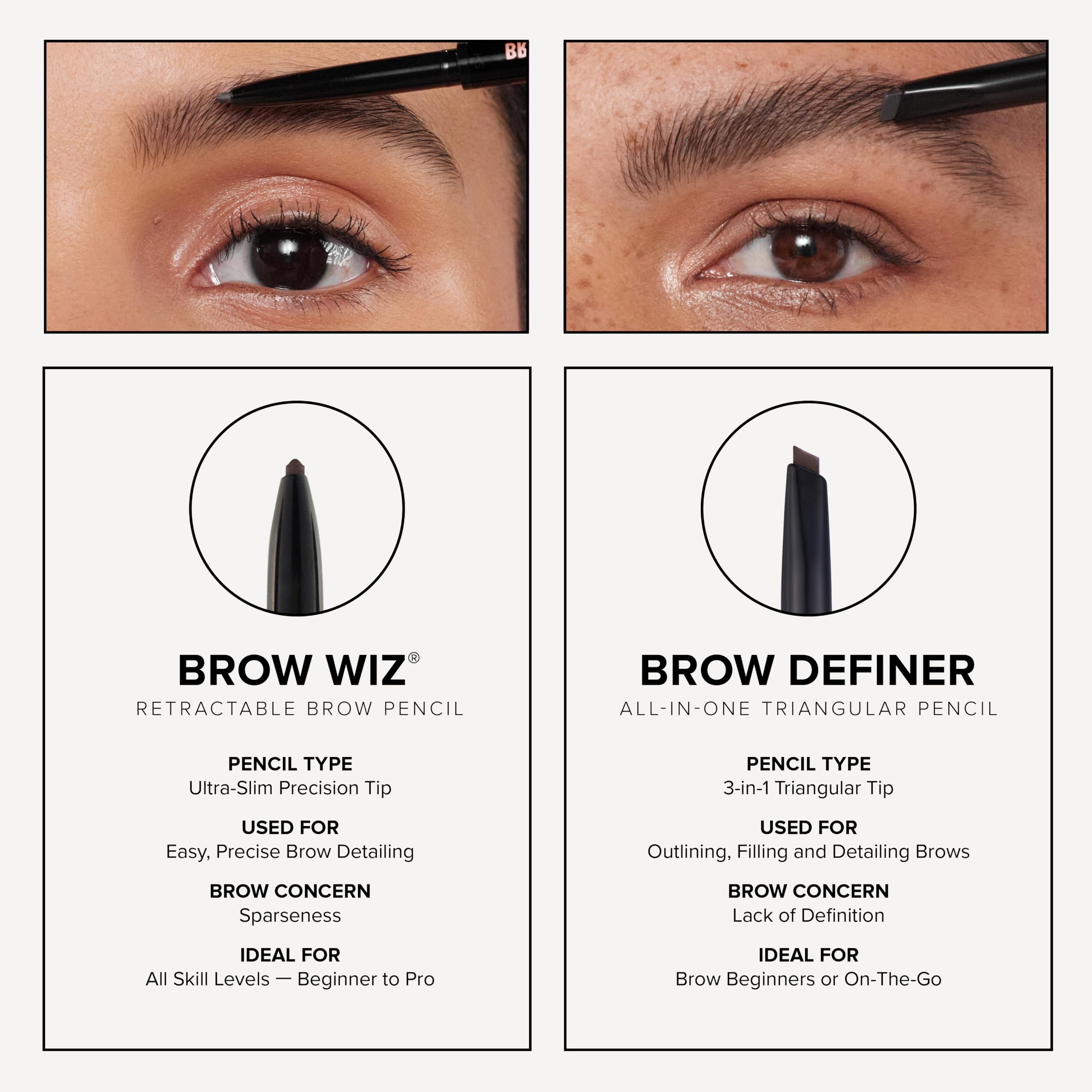 Anastasia Beverly Hills Brow Definer Mini before and after brows shows natural-looking definition