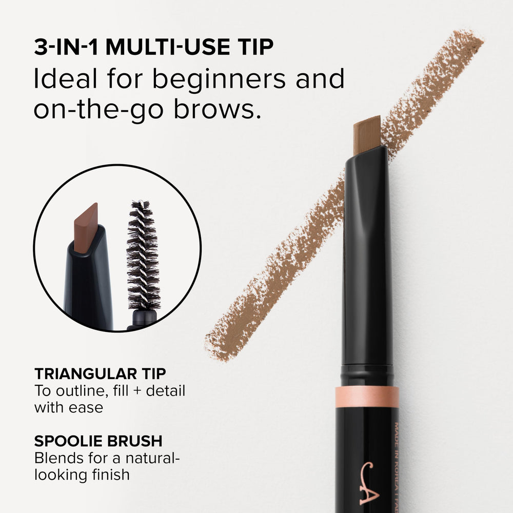 Anastasia Brow Definer Mini held in hand indicating compact size and portability