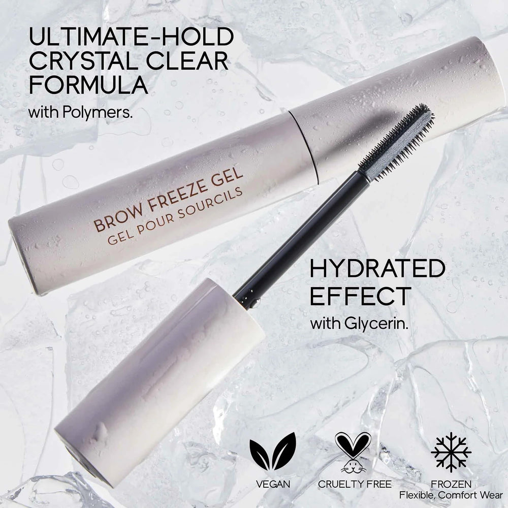 Anastasia Beverly Hills Brow Freeze before and after showing defined laminated brow benefit