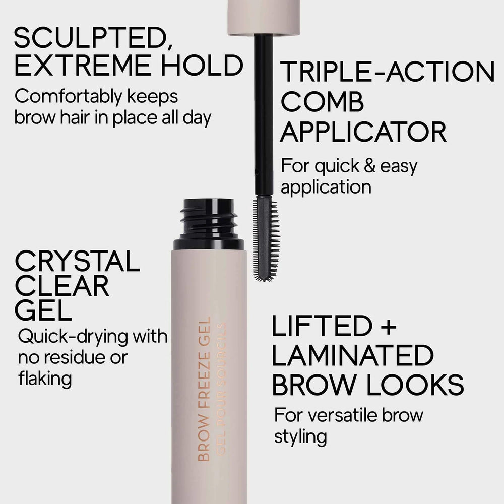 Anastasia Beverly Hills Brow Freeze applied on model profile demonstrating lifted brows