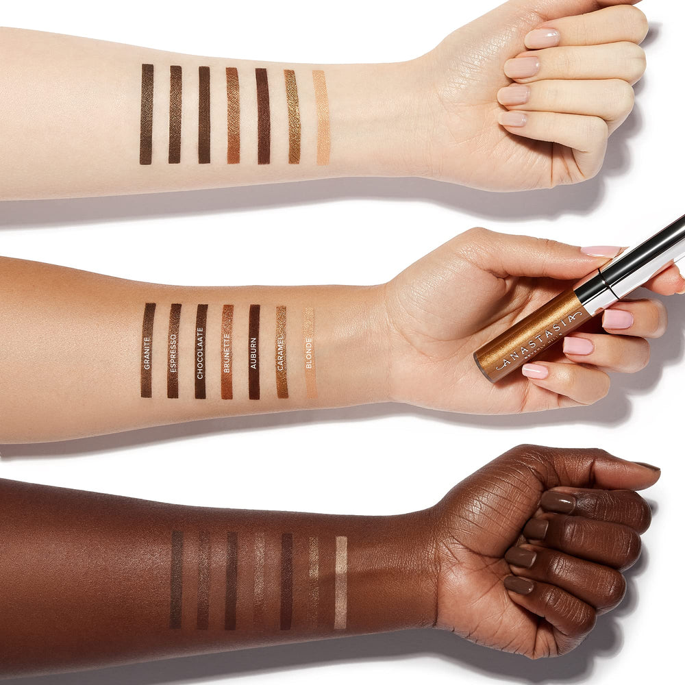 Anastasia Beverly Hills before-and-after brows, highlighting fuller natural-looking dimension