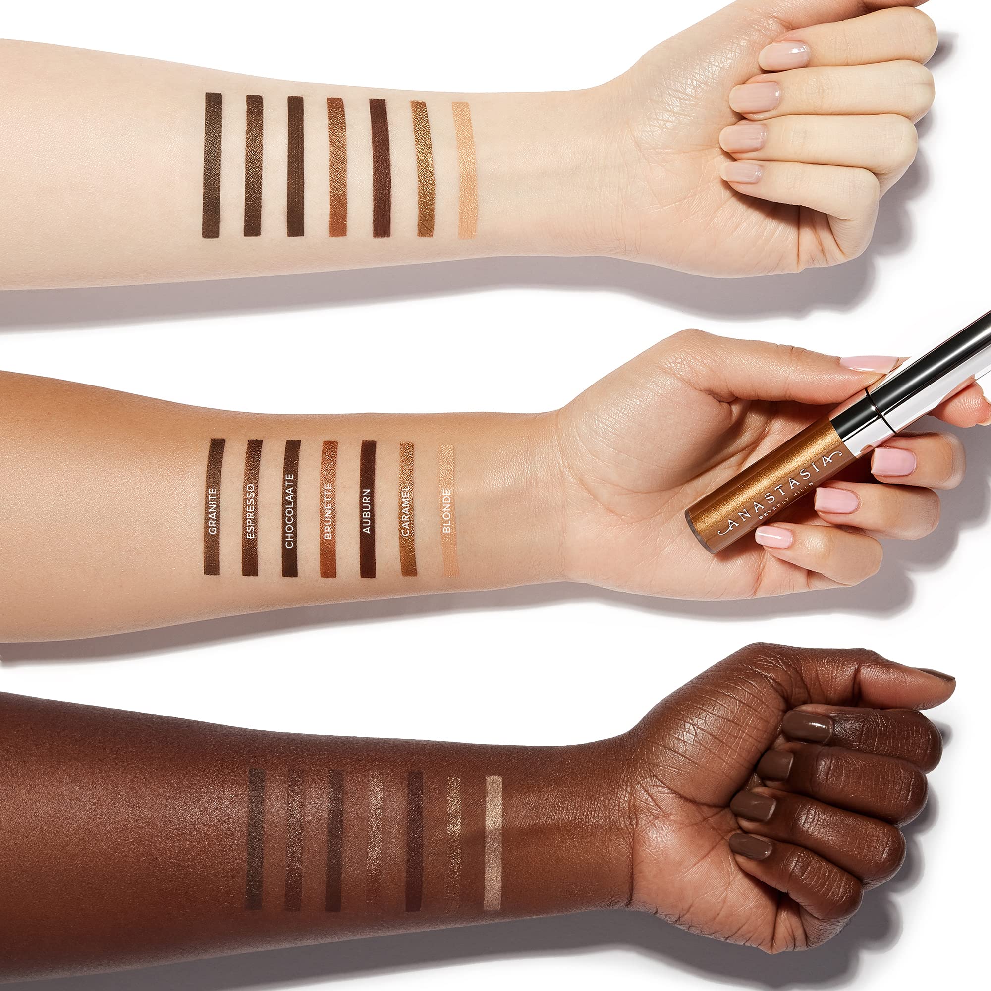 Anastasia Beverly Hills model outdoors wearing gel for natural-day finish