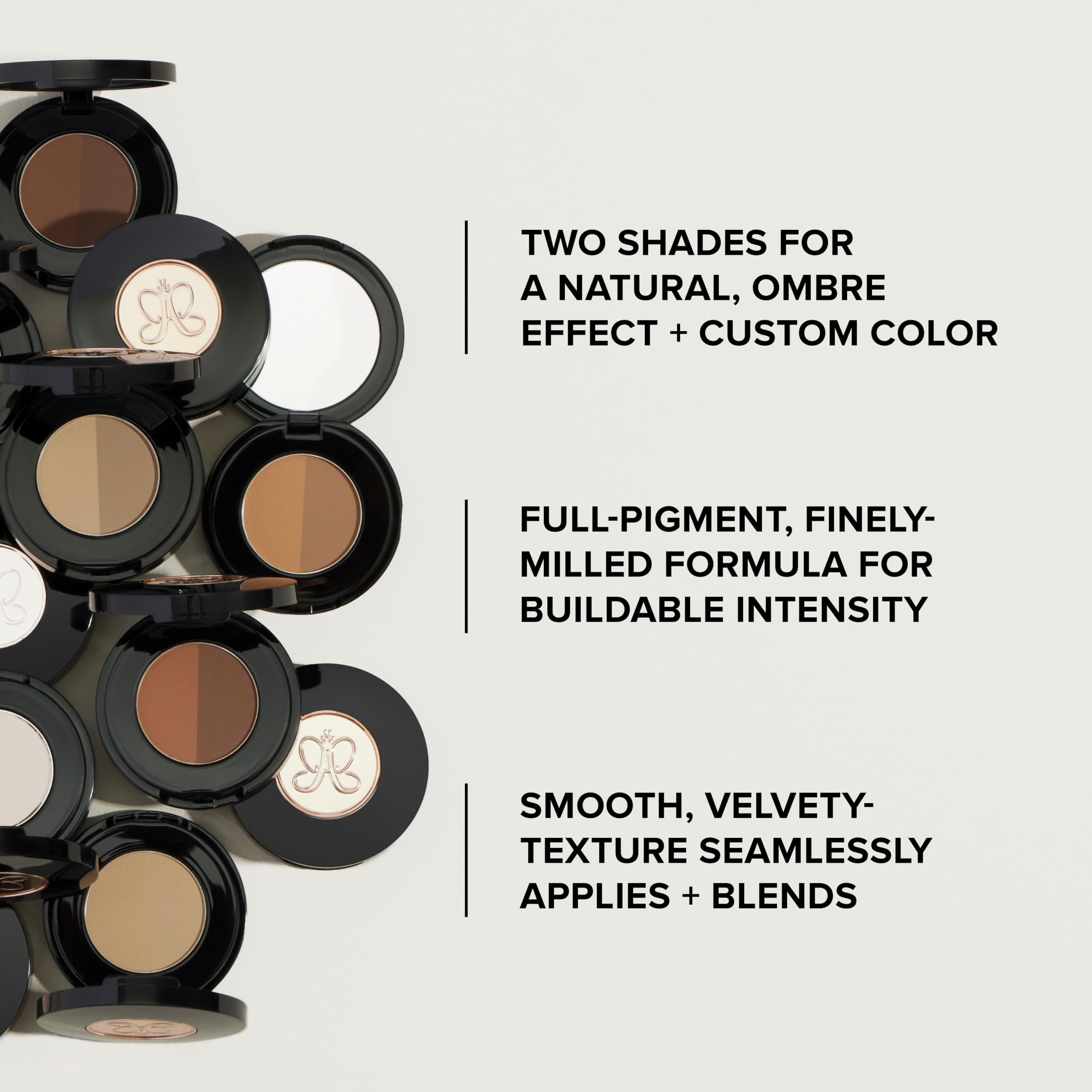 Anastasia Beverly Hills compact being applied with angled brush showing control benefit natural strokes