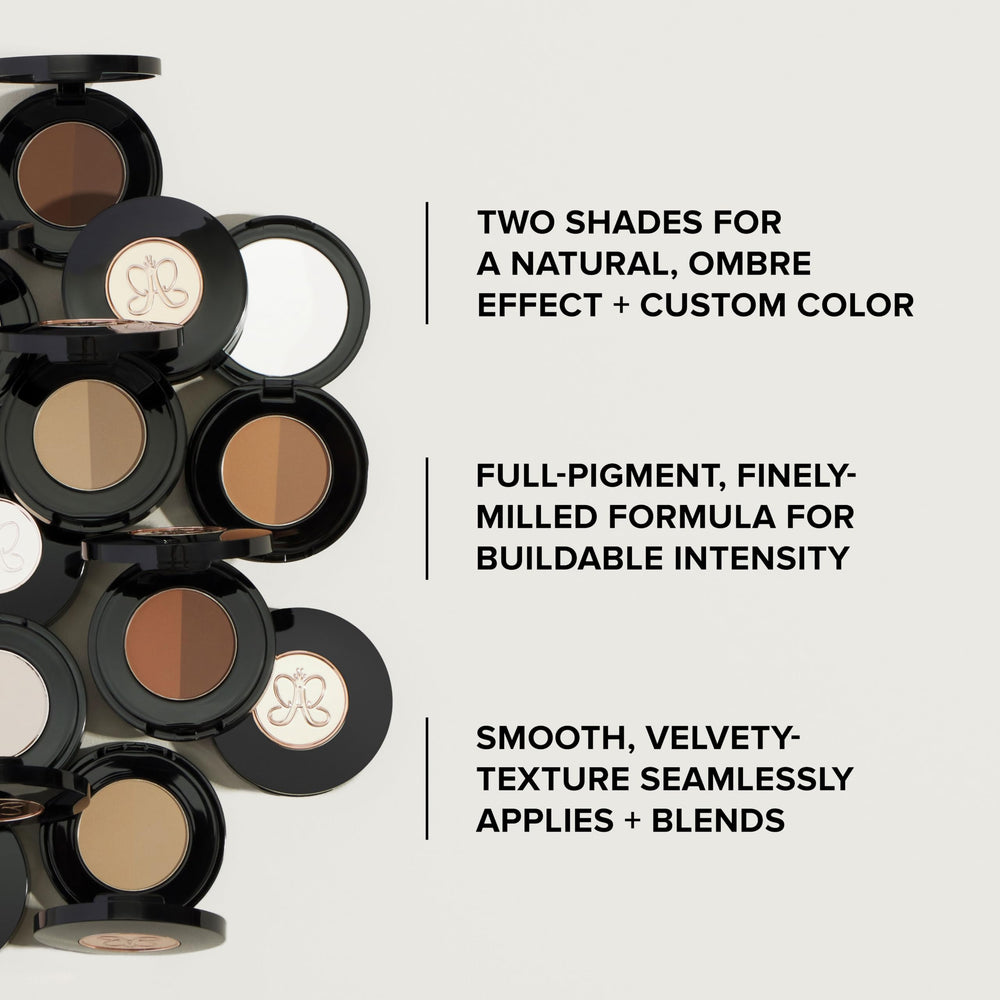 Anastasia Beverly Hills compact being applied with angled brush showing control benefit natural strokes