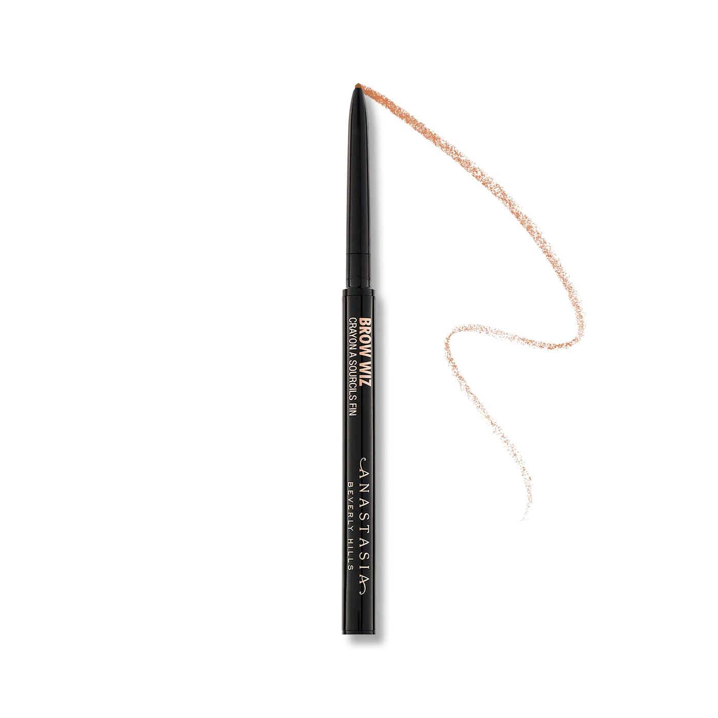 anastasia brow wiz front packaging showing compact pencil for easy travel