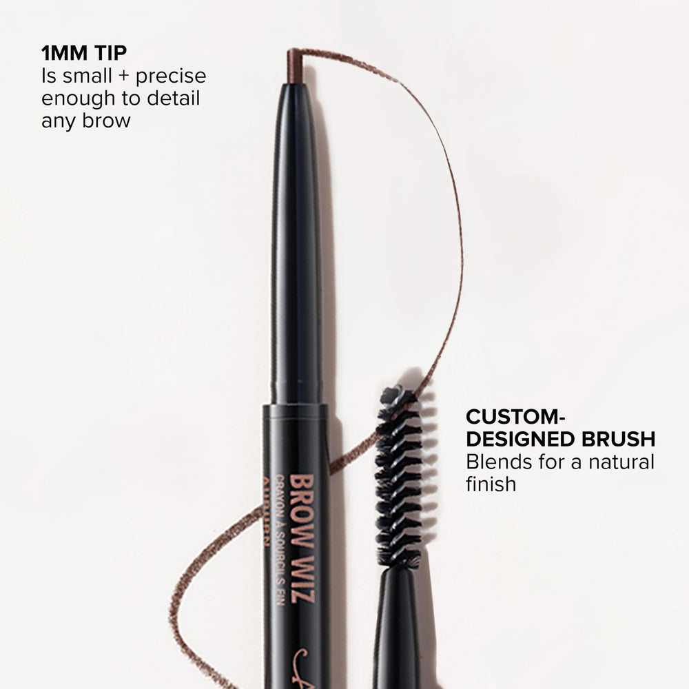 Anastasia Beverly Hills Brow Wiz Mini held in hand to show compact size and portability