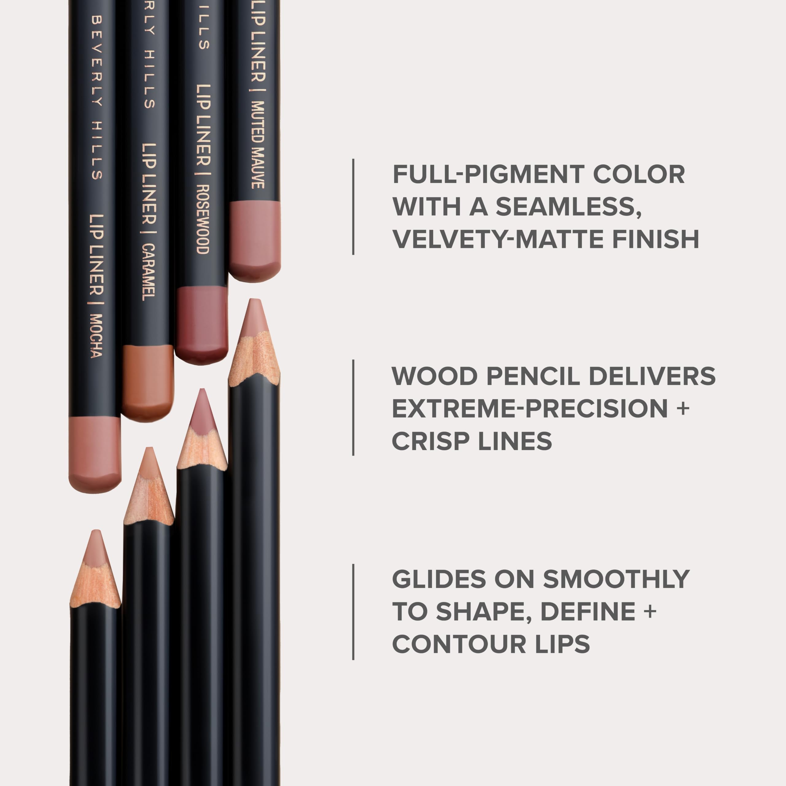 Anastasia Beverly Hills close-up of sharpened lip liner tip for precise detailing and crisp application