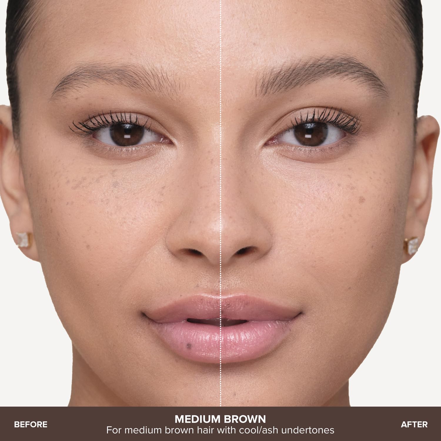 Anastasia Beverly Hills before and after brows showing fuller, defined results