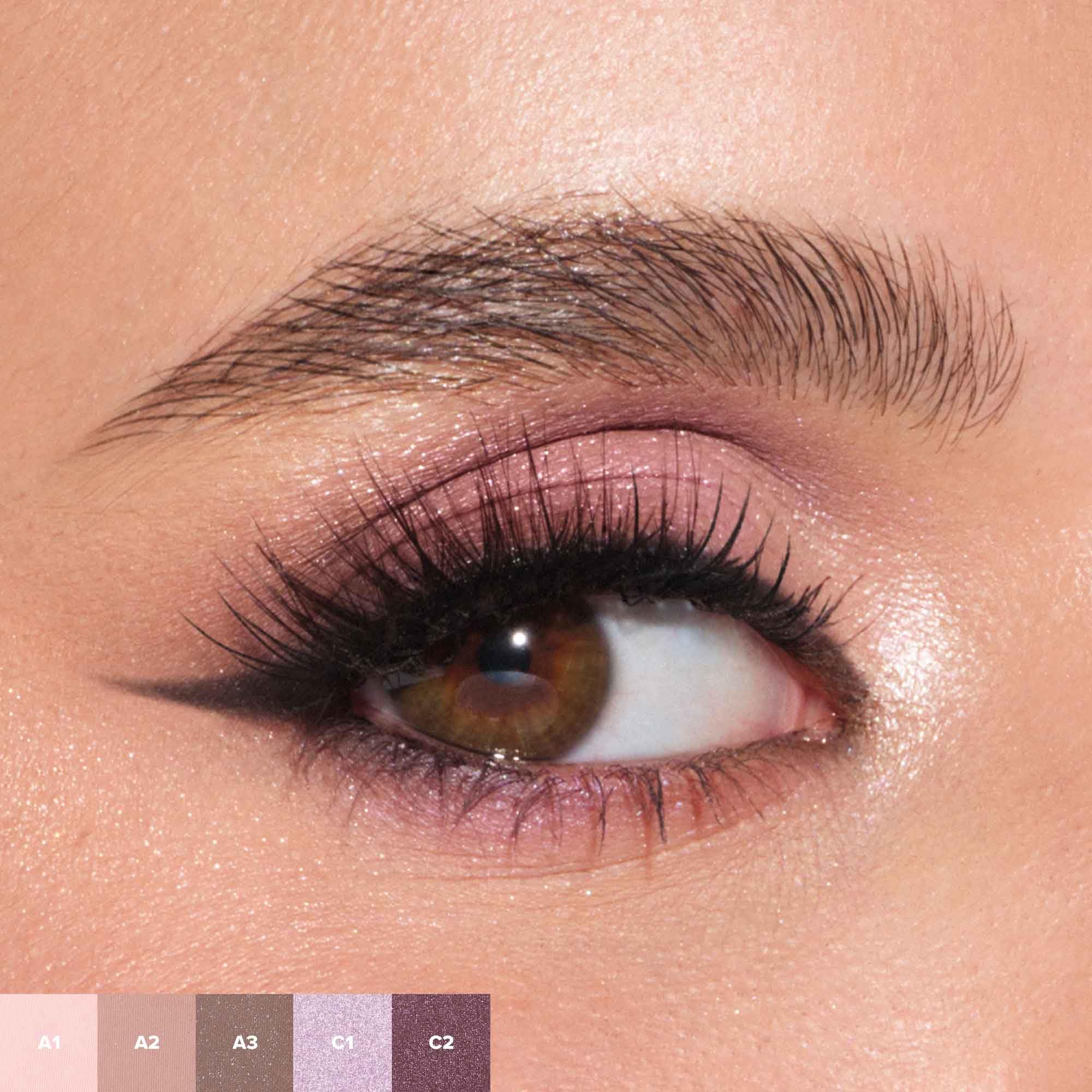 Anastasia Beverly Hills swatches on arm demonstrating true-to-pan pigmentation and blendability