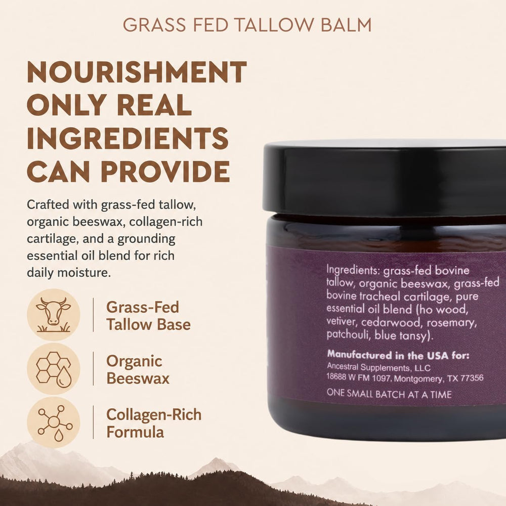 Ancestral Supplements balm applied to hands demonstrating fast absorption benefit