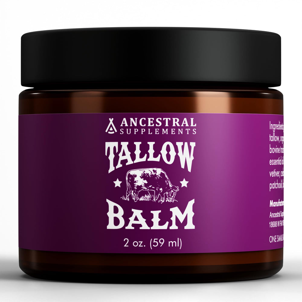Ancestral Supplements jar front view showing clean packaging and size benefit