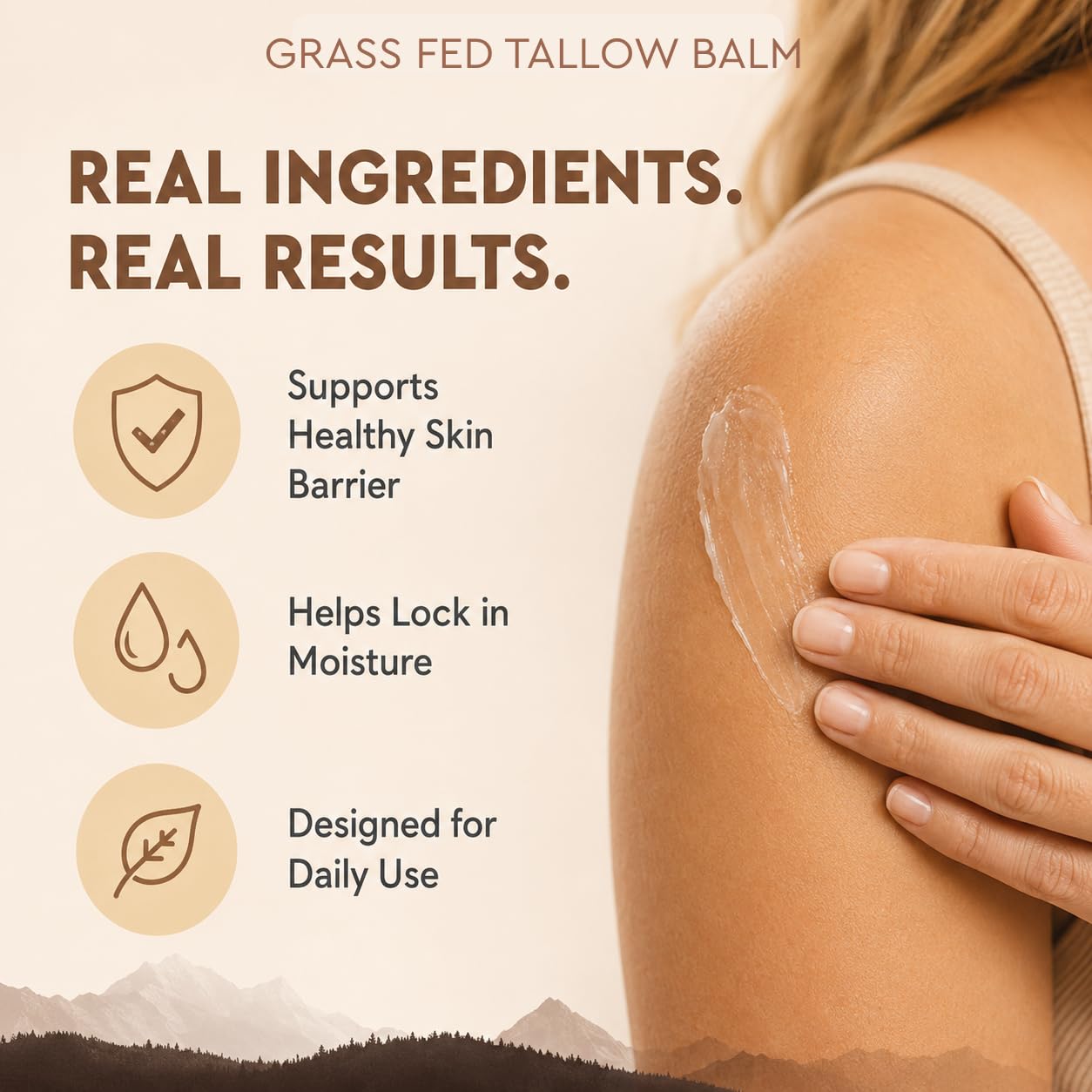 Ancestral Supplements balm on bathroom shelf showing travel-ready, everyday benefit