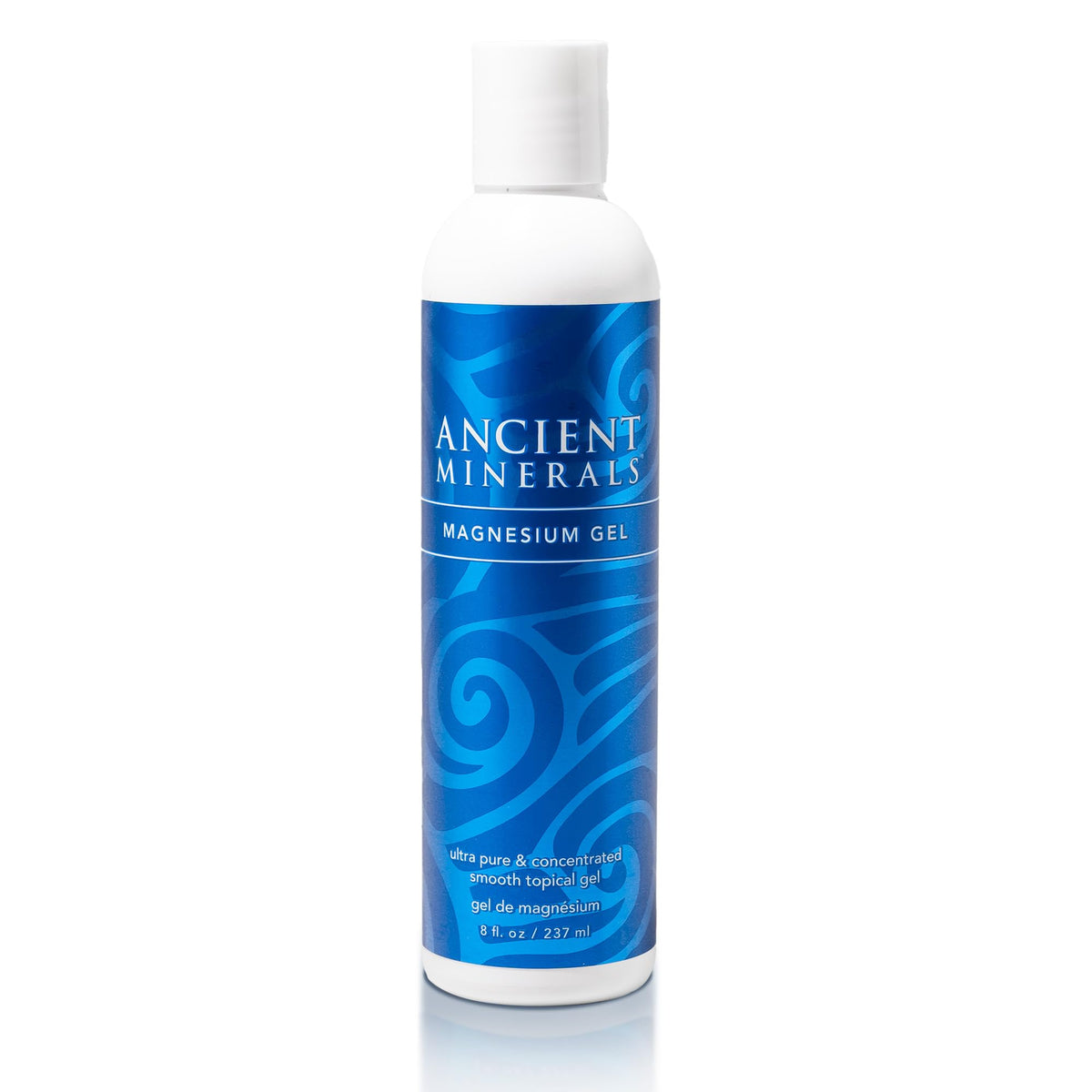 Ancient Minerals front packaging showing 8 oz jar and label, clear benefit of purity