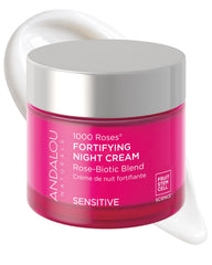 Andalou Naturals front jar shot showing packaging and calming rose benefit