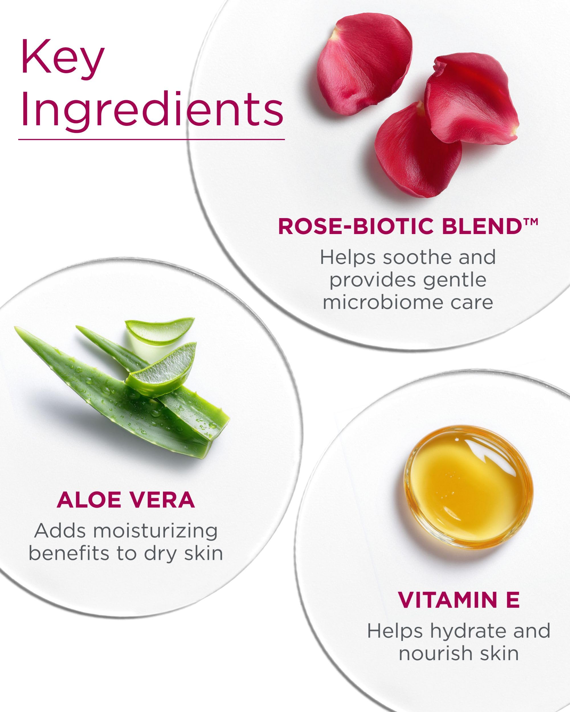 Andalou Naturals rose extract visual emphasizing soothing antioxidant benefits